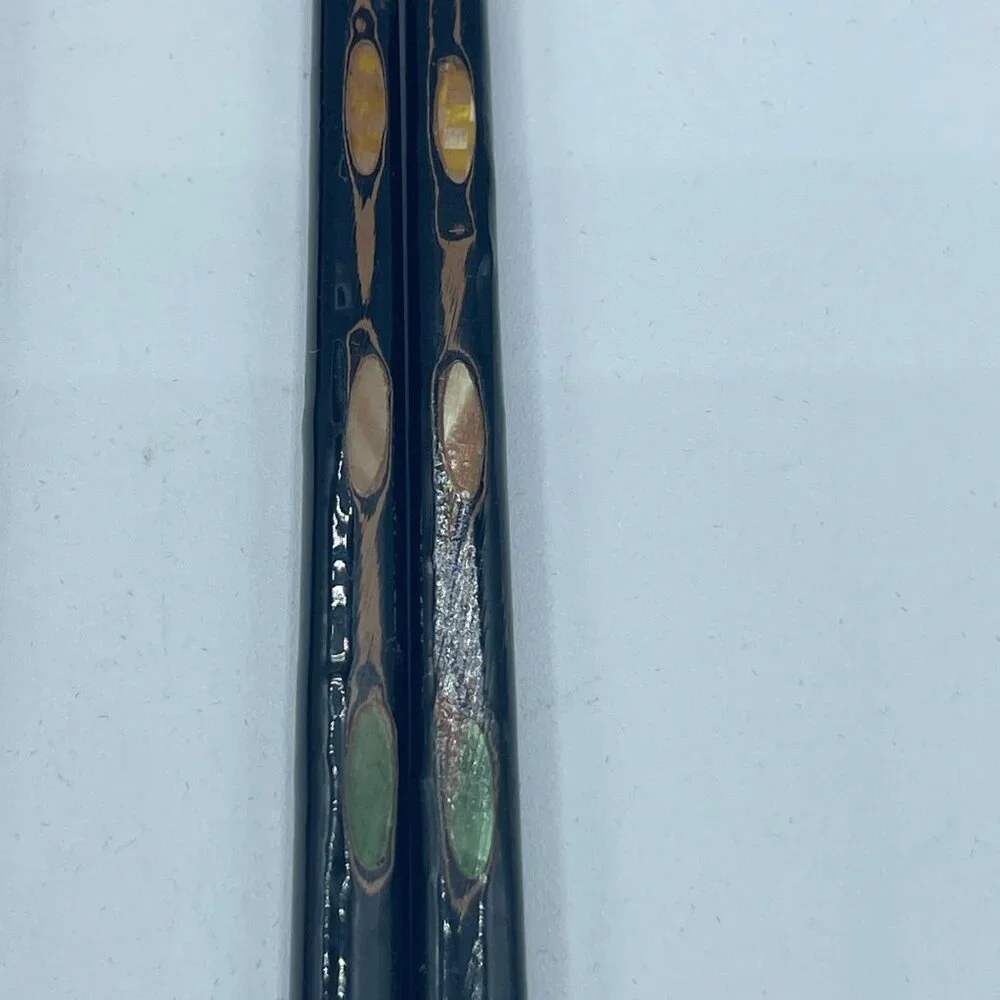 3 Sets Japanese Vintage Black Lacquer Abalone Inlay Chopsticks Mother Of Pearl